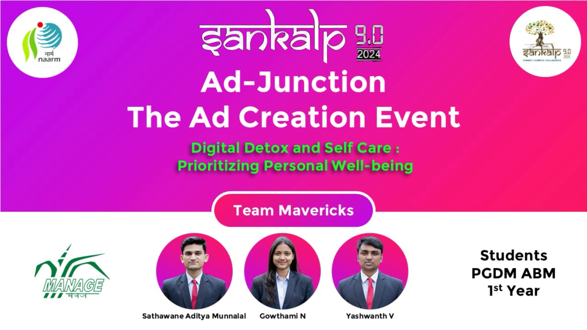 Digital Detox. Short ad film poster for Ad-Junction event focused on digital detox and self-care campaign.